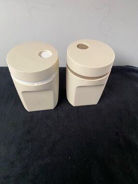Vintage Tupperware 1471 Salt and Pepper Shakers Almond Made in USA